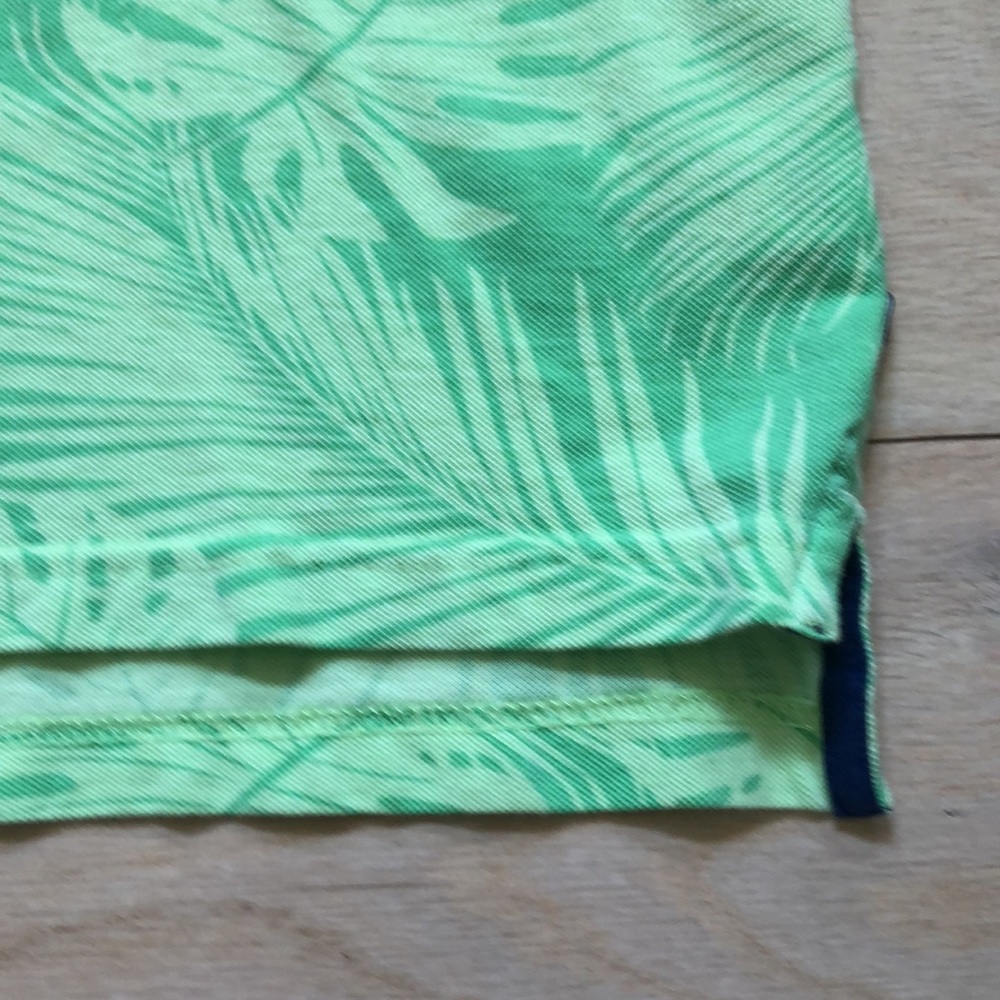 Men's CHAPS tropical polo shirt green palm leaves, XL - Picture 8 of 9